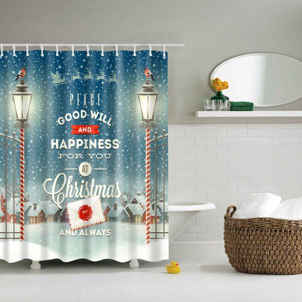 2018 3D Peaceful Noël Salle de bain imprimé douche imperméable ... 2018 3D Peaceful Noël Salle de bain imprimé douche imperméable ...