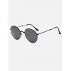 Vintage Métal Nez galbé Pont Oval Sunglasses - Noir 