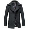 Manteau avec Boutonnage Simple en Laine - Gris XL