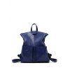 Fermeture magnétique cuir PU Double Pocket Backpack - Bleu profond 