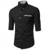 s 'Edging design Turn-Down Collar Men  Shirt - Noir L