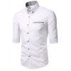 s 'Edging design Turn-Down Collar Men  Shirt - Blanc M