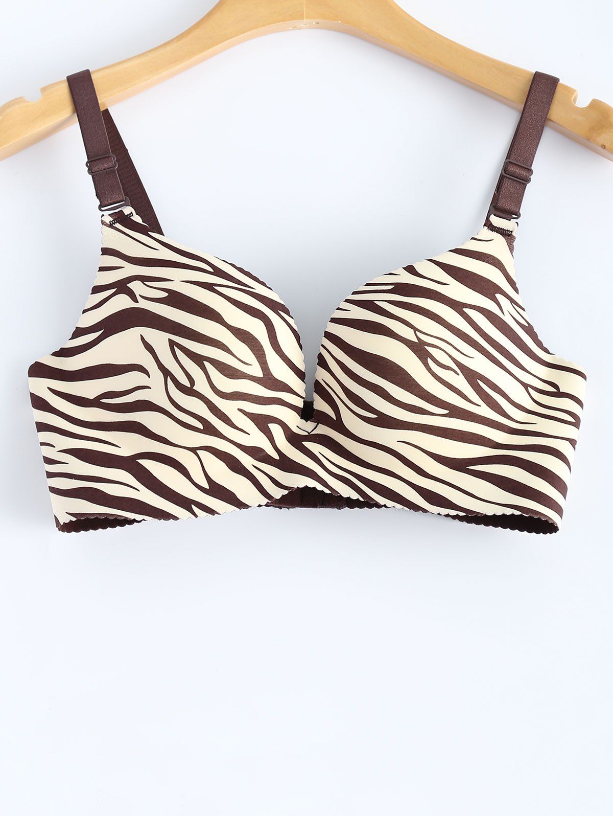 2018 Zebra Stripe Printed Seamless Demi Bra LIGHT YELLOW B In Bras ...