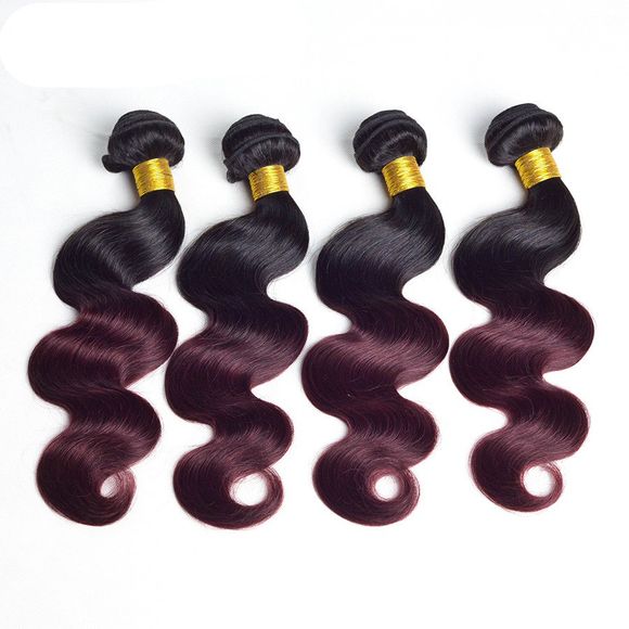 1 Pcs Body Wave Ombre Brazilian 6A Virgin Hair Weave - multicolore 12INCH