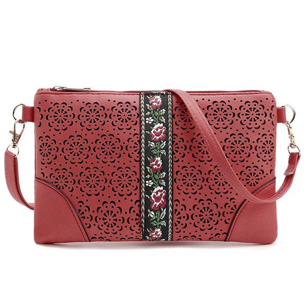 

Cut Out Floral PU Leather Crossbody Bag, Red