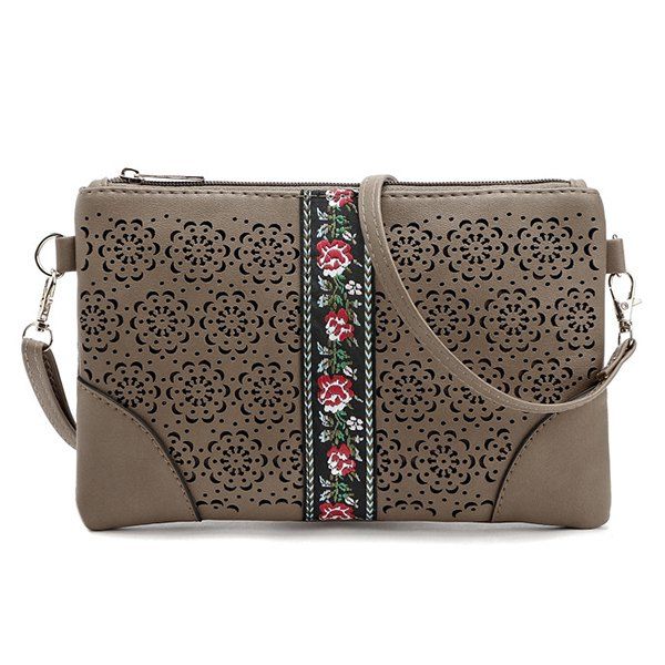 

Cut Out Floral PU Leather Crossbody Bag, Soil