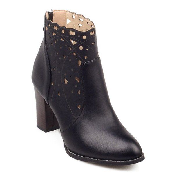 black ankle boot chunky heel