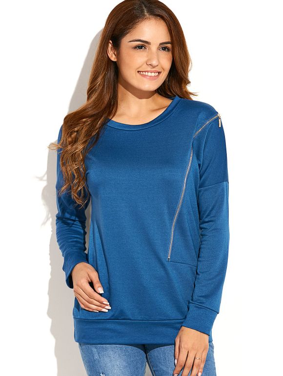 Zip Side Up Sweatshirt - Paon Bleu M