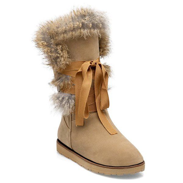 boots with fur and laces
