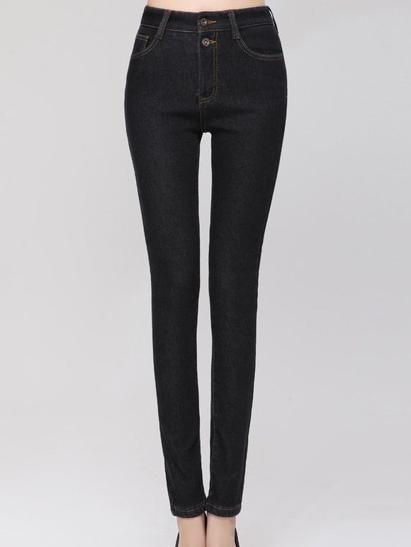 Skinny Jeans Narrow Epaississants Pieds - Noir M