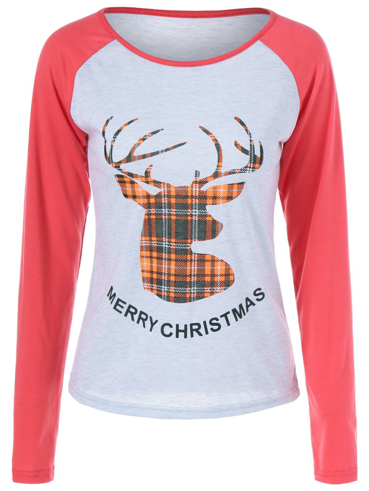 

Merry Christmas Fawn Print T Shirt, Watermelon red