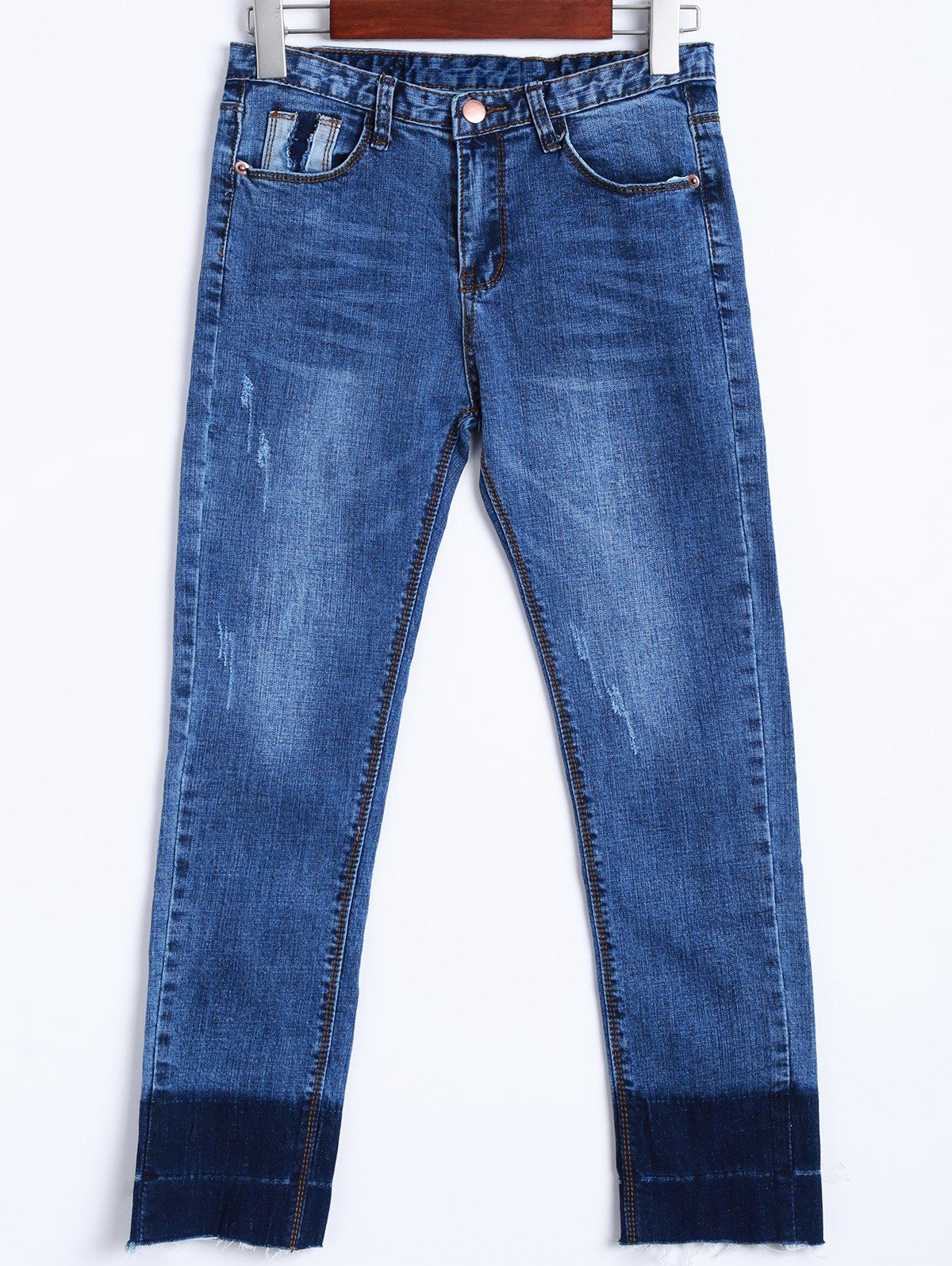 

Skinny Scratchy Denim Pants, Blue