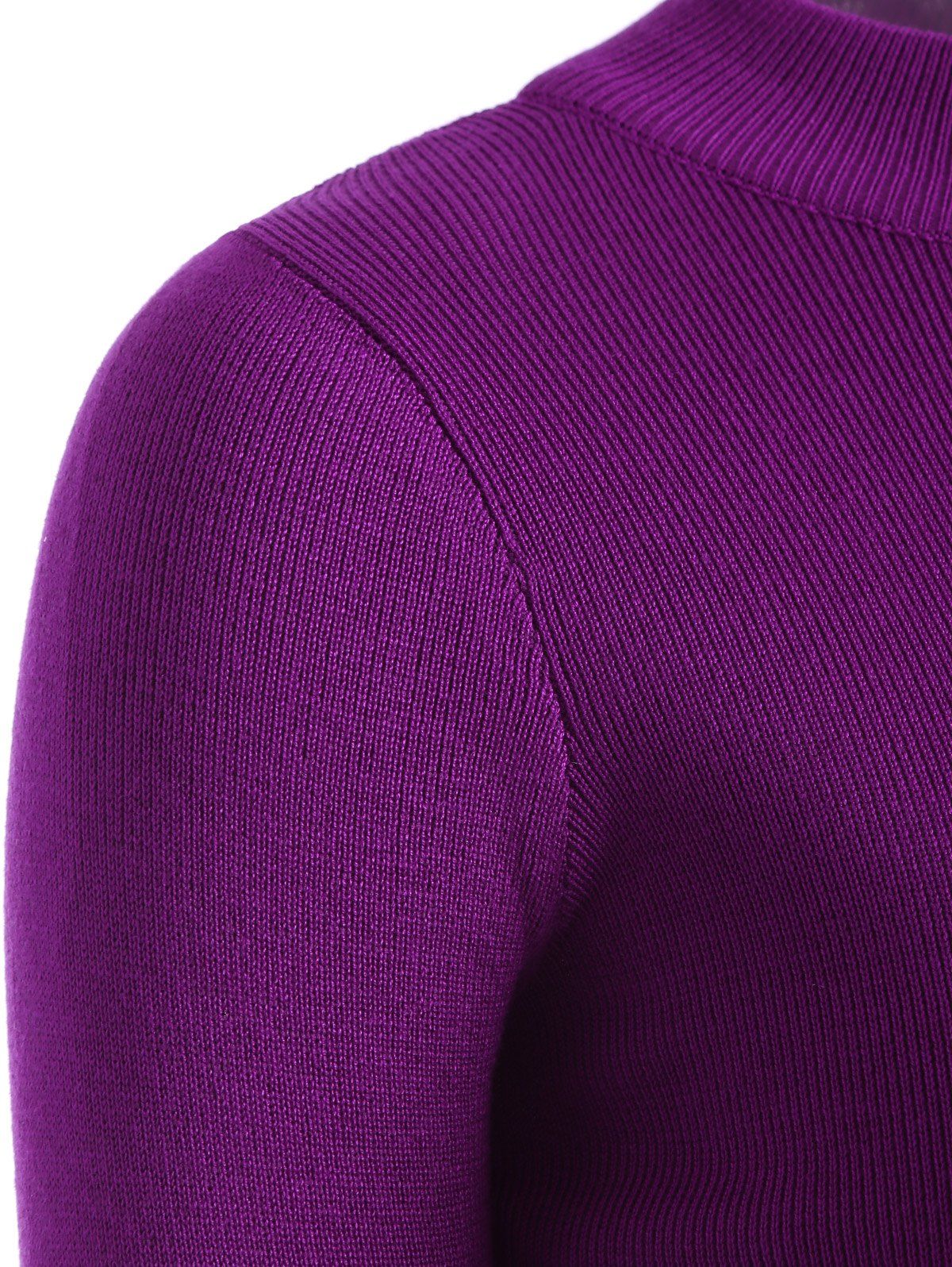 2018 Keyhole Ribbed Sweater PURPLE ONE SIZE In Sweaters & Cardigans ...