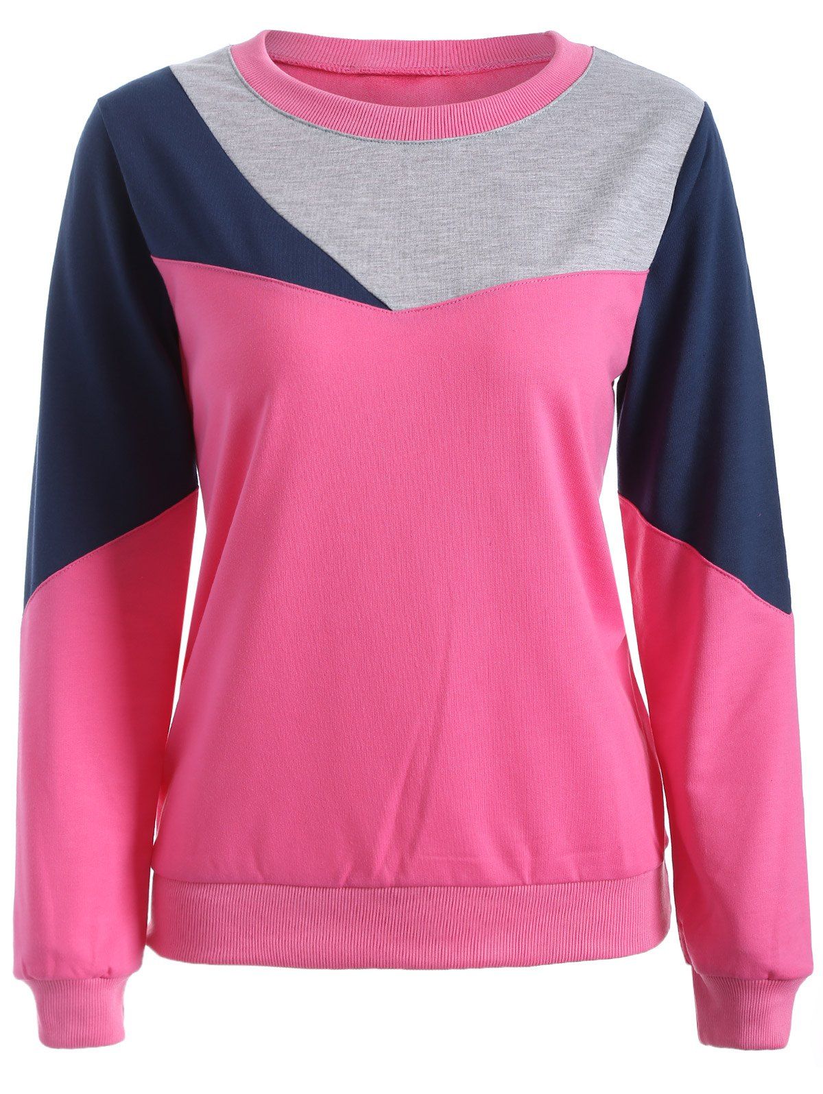 

Long Sleeve Color Block Tee, Pink