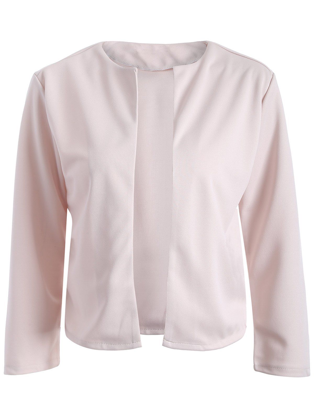 

Collarless Slim Fit Short Jacket, Off-white