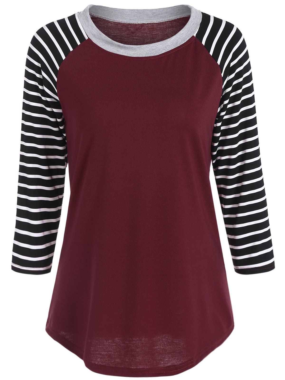 

Crew Neck Striped Tee, Red