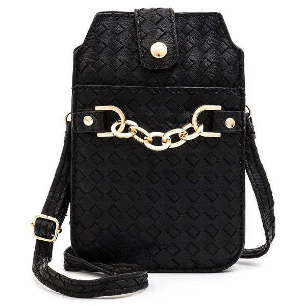 metallic closure woven box bag