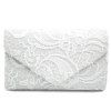 Lace Envelope Evening Clutch - Blanc 
