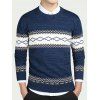 Sweater à col rond à motifs géométriques à manches longues - Bleu profond M