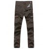 Zipper Fly Straight Leg Multi-poches embellies Cargo Pants - Gris 28
