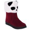 Flock Color Block Panda Pattern Snow Boots - Rouge foncé 40