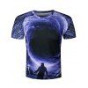 T-shirt 3D Disaster Eddy Trou Imprimé ras du cou - Bleu S