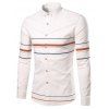 Rhinestone Turn-Down Collar Stripe géométrique Plus Size Shirt - Orange XL