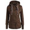 Veste à Capuche Faux Deux Pièces à Manches Longues avec Poches - Brun M