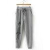 Pantalon de Survêtement Imprimé Dessin Animé Grande Taille - Gris 2XL