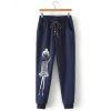 Pantalon de Survêtement Imprimé Dessin Animé Grande Taille - Cadetblue 4XL