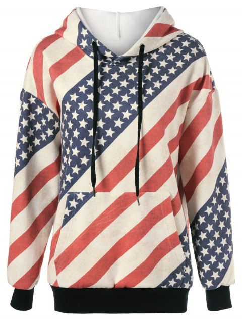 [17% OFF] 2019 American Flag Distressed Drawstring Hoodie In RED/WHITE ...