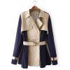 Two Tone Belted Trench Coat - KHAKI L