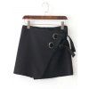 Lace-Up A Line Mini Skirt - BLACK L