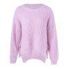 Asymmetrical Furcal Pullover Sweater - PINK ONE SIZE