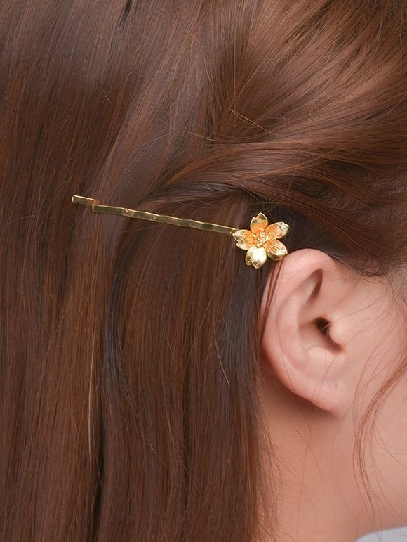 Accessoire de Cheveux Motif Floral en Alliage - d'or 