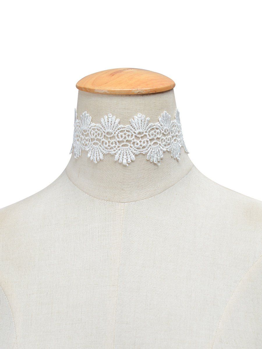 

Vintage Knitted Choker Necklace, White