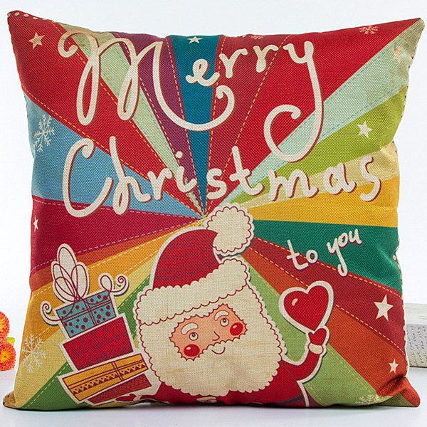 

Decorative Colorful Santa Claus Soft Household Pillow Case