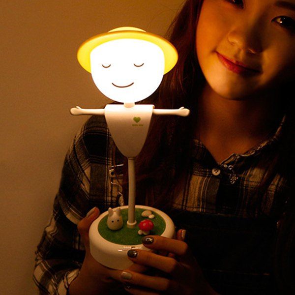 

Creative USB Charging Induction LED Scarecrow Micro Landscape Night Light, White
