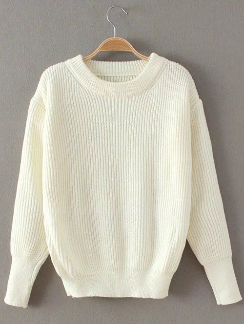

Stretchy Casual Loose Sweater, White