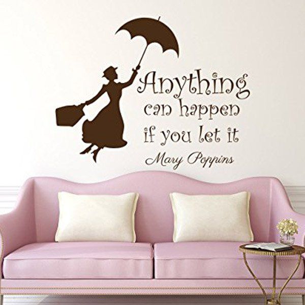 

Anything Can Happen Quote Removable Room Decor Wall Stickers, Black