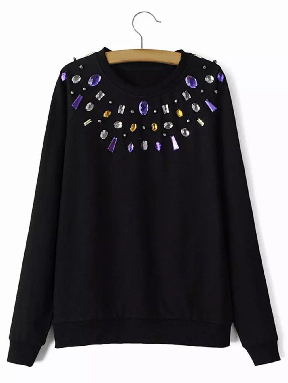 

Slimming Diamanted Sweater, Black