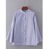 Flare Sleeve Striped lâche shirt - Bleu M