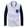 Shirt Col Polka Dot Imprimé en tricot shirt manches - Blanc M