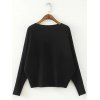 Confortable Dolman Sleeve Pull tricoté - Noir ONE SIZE