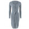 Bouton-Down Belted chiné Robe - Gris S