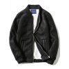 Fleece Zip-Up Stand Collar Coat Épaissir Suede - Noir 3XL