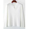 Bouton chinois Aménagée pull en tricot - Blanc ONE SIZE