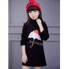 Mini robe t-shirt ordinaire imprimé de parapluie filles - Noir 160