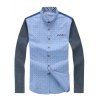 Shirt Polka Dot Imprimé Color Block manches longues - Azur S