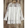 Col rond See-Through Blouse Dentelle - Blanc S